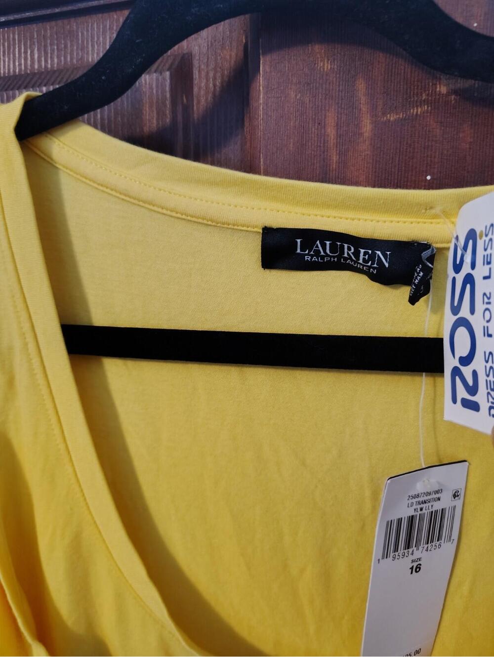 LAUREN RALPH LAUREN - YELLOW LILLY COTTON TANK BELTED MAXI DRESS - NWT - Picture 3 of 5
